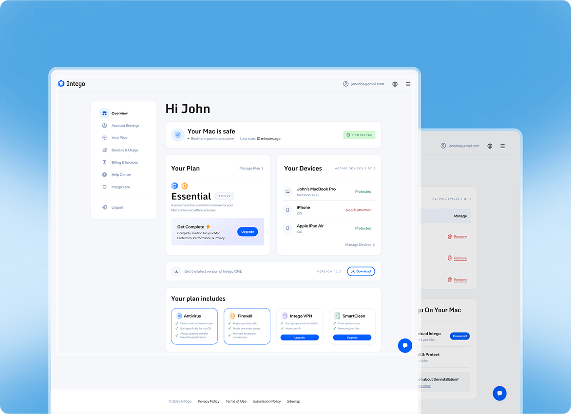Intego web account