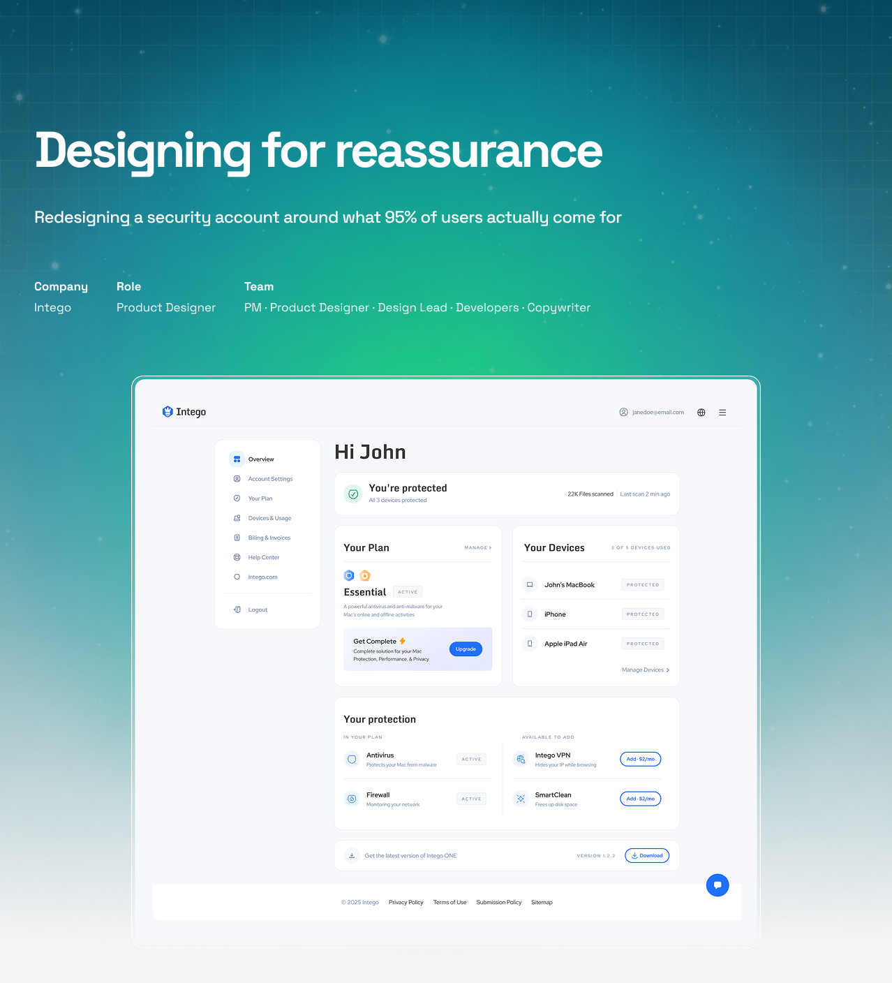 Intego web account