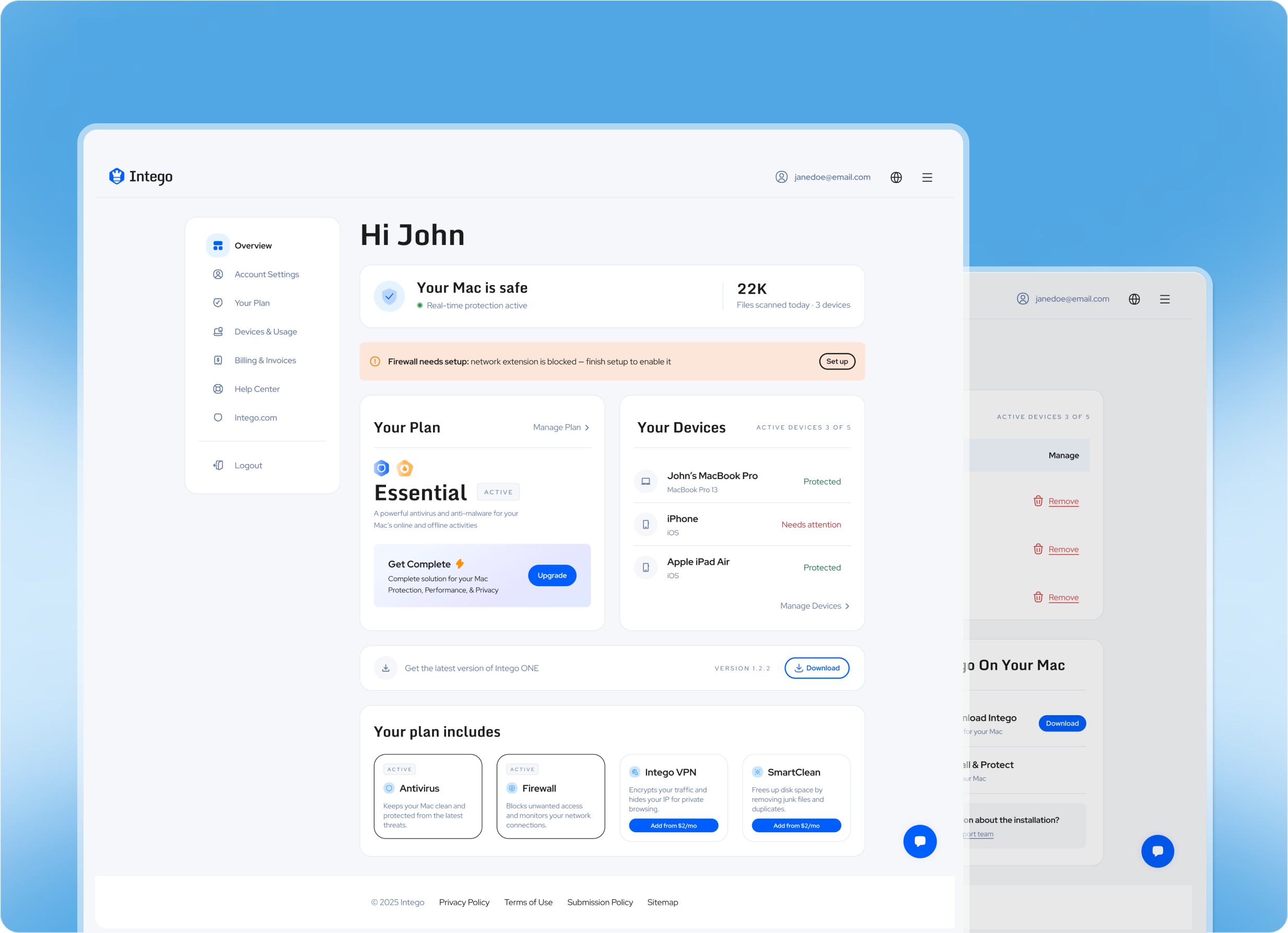 Intego web account