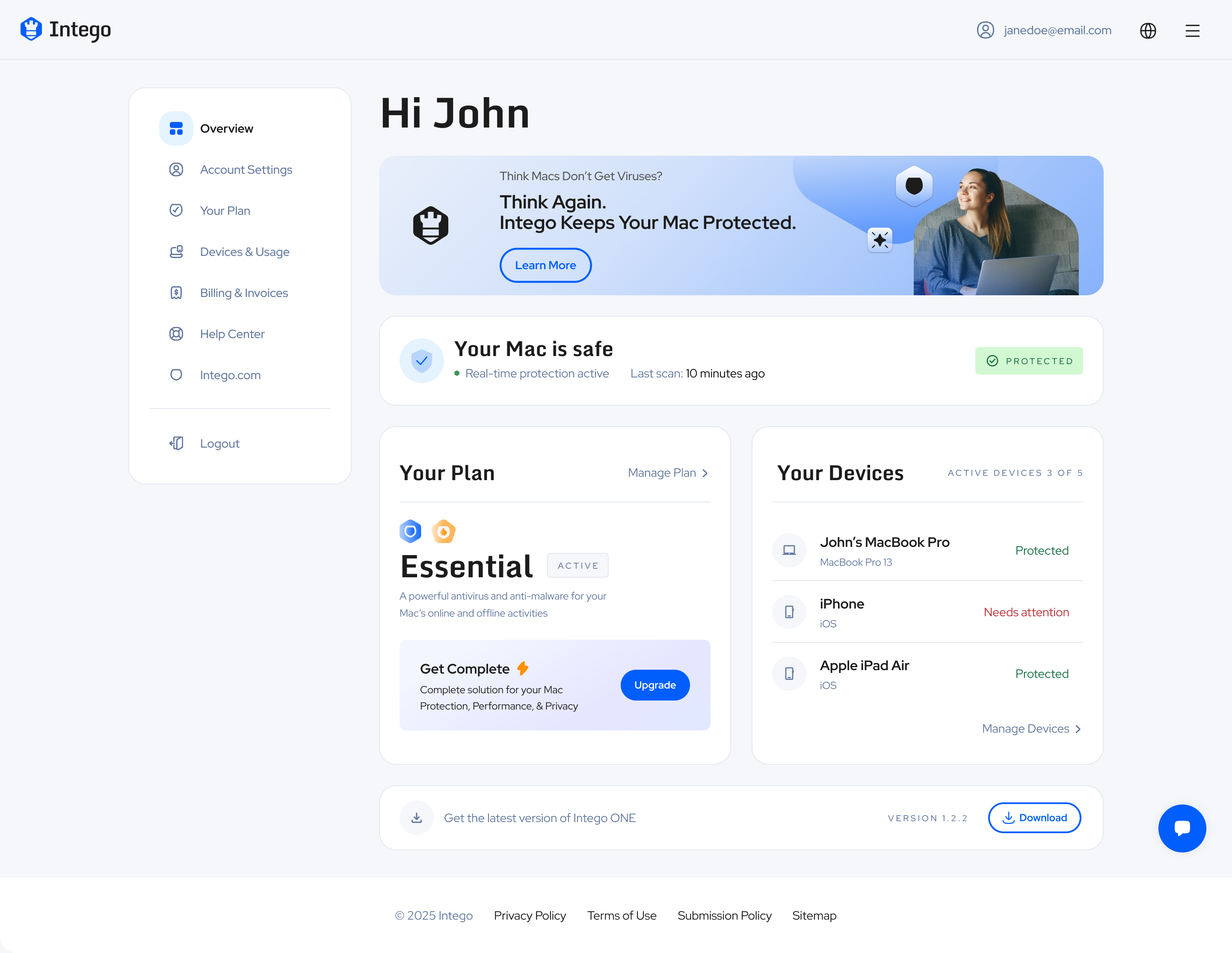 intego web account